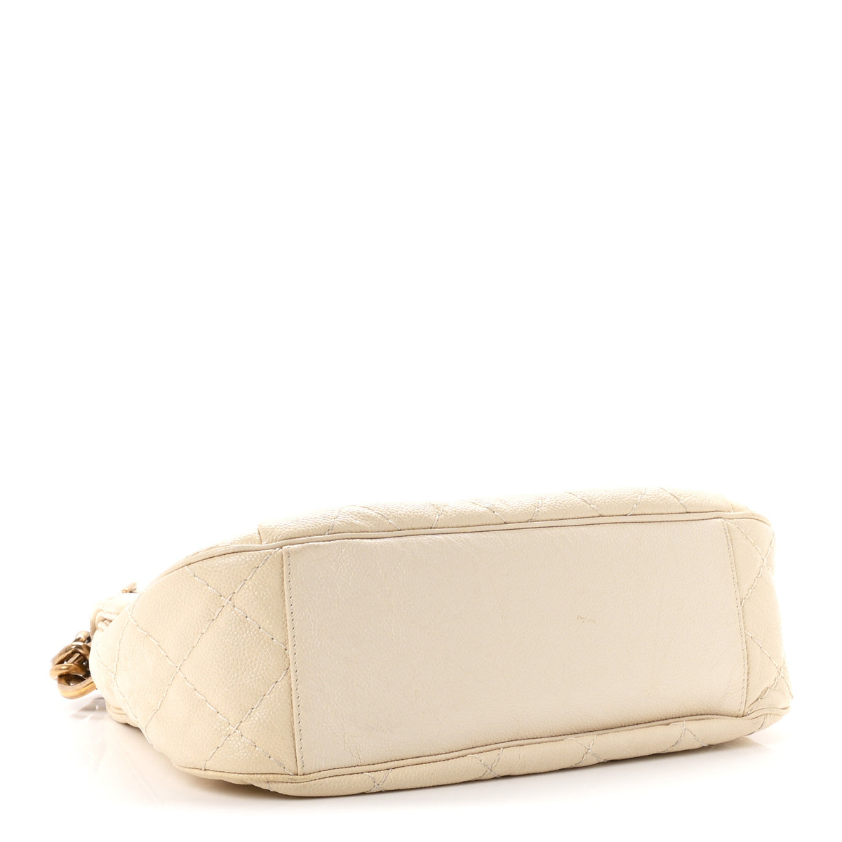 Chanel Crumpled Grained Calfskin Medium Coco Pleats Messenger Flap Dark White 4 of 10