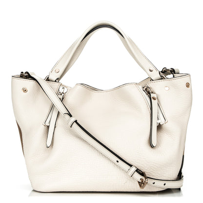 Burberry Grainy Calfskin House Check Small Maidstone White 1 of 10