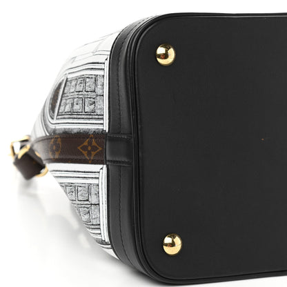 Louis Vuitton X FORNASETTI Calfskin Architettura Noe MM Black White 8 of 9