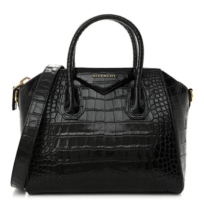 Givenchy Calfskin Crocodile Embossed Small Antigona Black 1 of 10