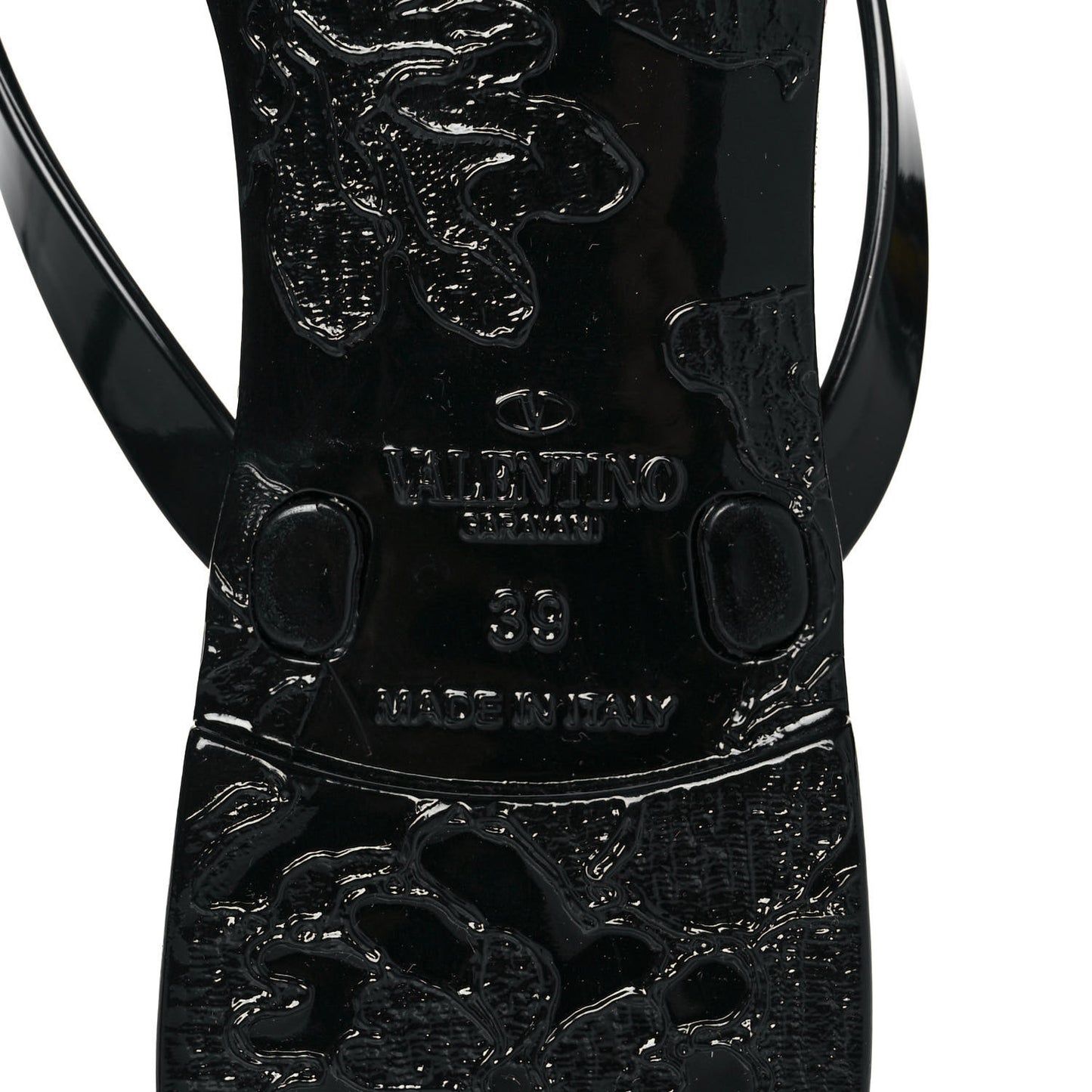 PVC Jelly Rockstud Bow Thong Sandals 39 Black