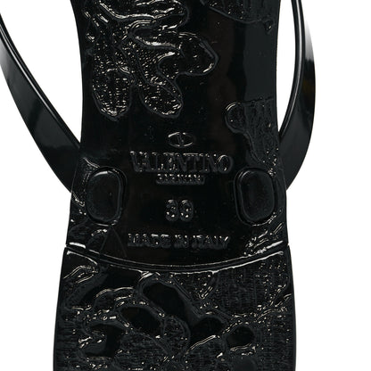 Valentino Garavani PVC Jelly Rockstud Bow Thong Sandals 39 Black 6 of 8