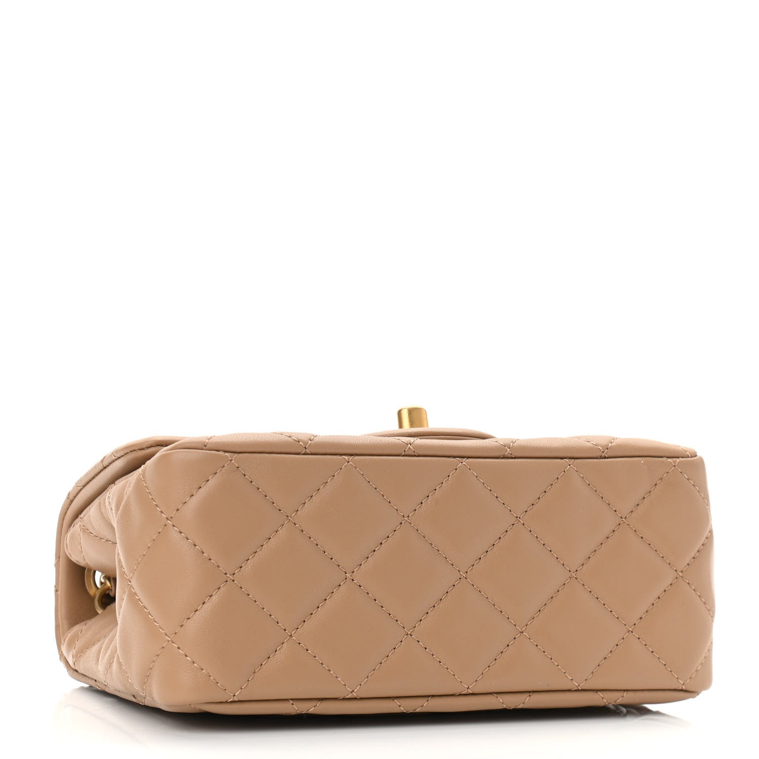Chanel Lambskin Quilted Mini Pearl Crush Flap Dark Beige 4 of 11