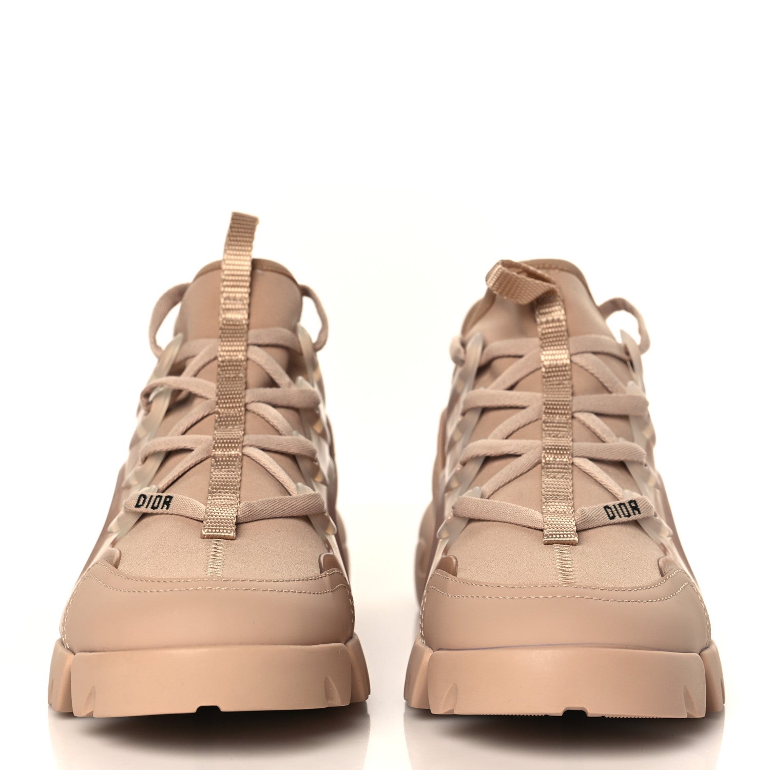 Christian Dior Neoprene Rubber Womens D-Connect Sneakers 38 Nude 2 of 9