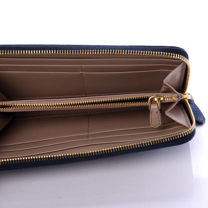 Prada Vitello Shine Zip Around Wallet Denim 5 of 7