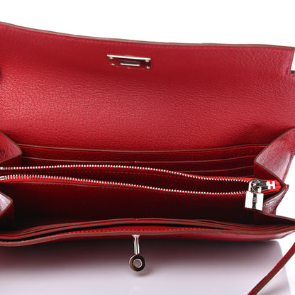 Hermes Ostrich Kelly Longue Wallet Rouge Vif 4 of 7
