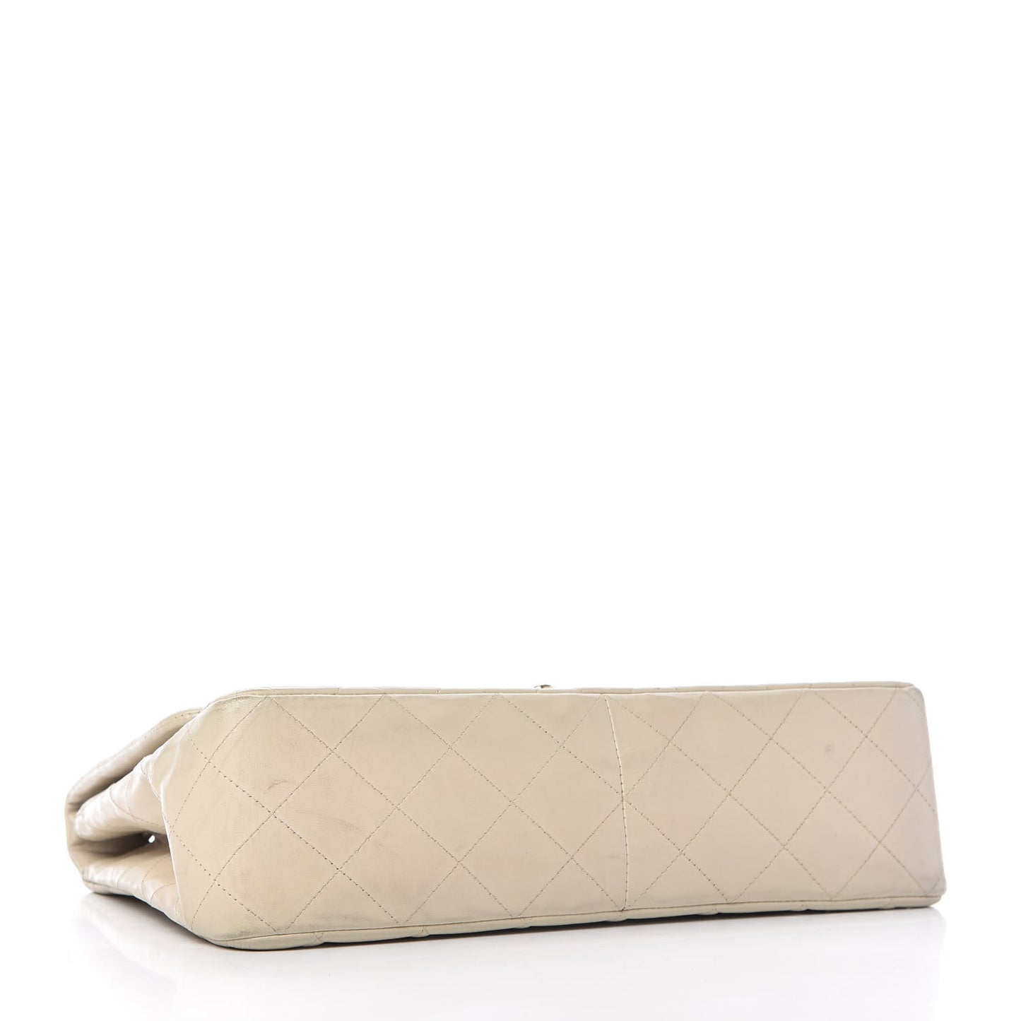 Lambskin Quilted Jumbo Single Flap Ivory