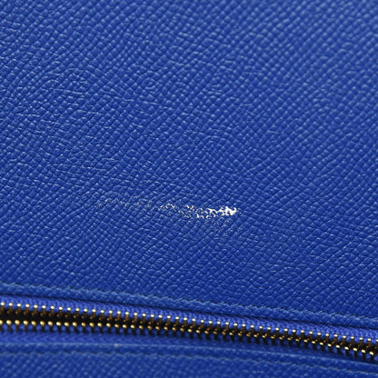 Balenciaga Signature Grained Calfskin Logo M Ville Top Handle Bag Bleu Roi White 12 of 14