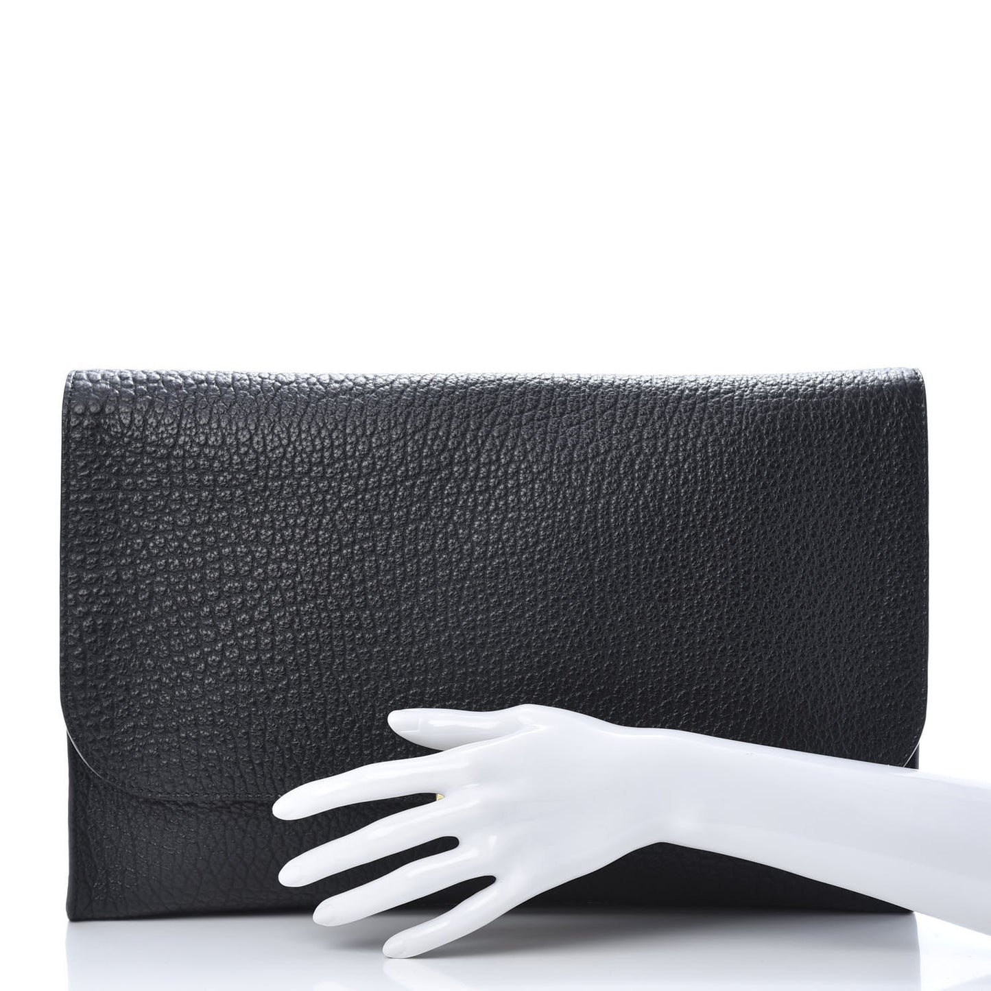 Grainy Calfskin Sonnet Clutch Black