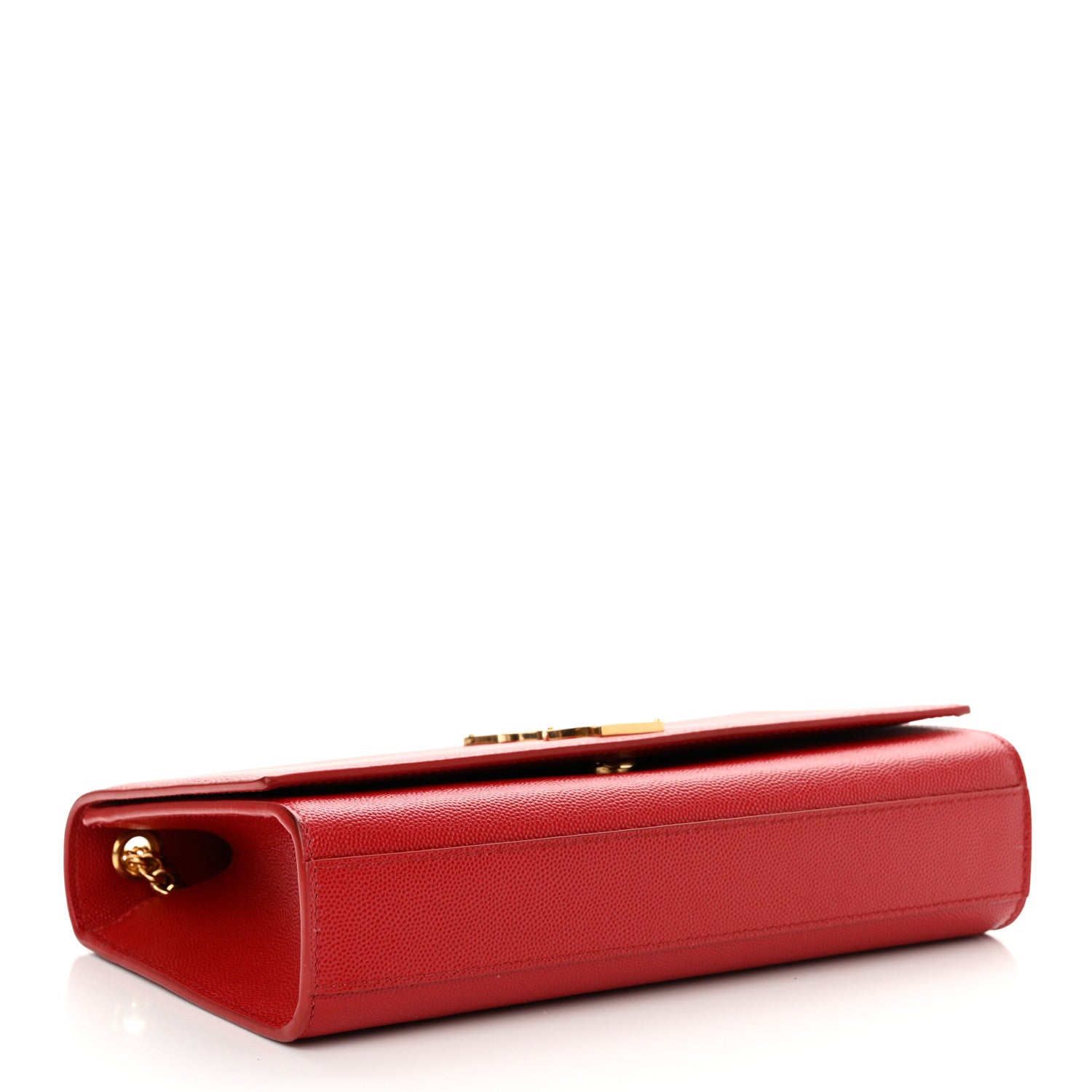 Saint Laurent Grain De Poudre Medium Monogram Kate Satchel Red 4 of 12