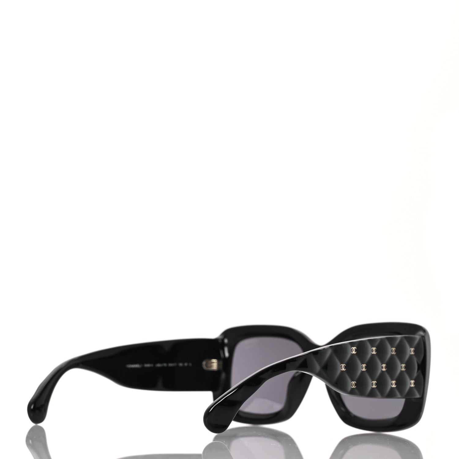 Chanel Acetate Quilted CC Rectangle Sunglasses 5483-A Black 4 of 8
