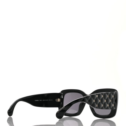 Chanel Acetate Quilted CC Rectangle Sunglasses 5483-A Black 4 of 8