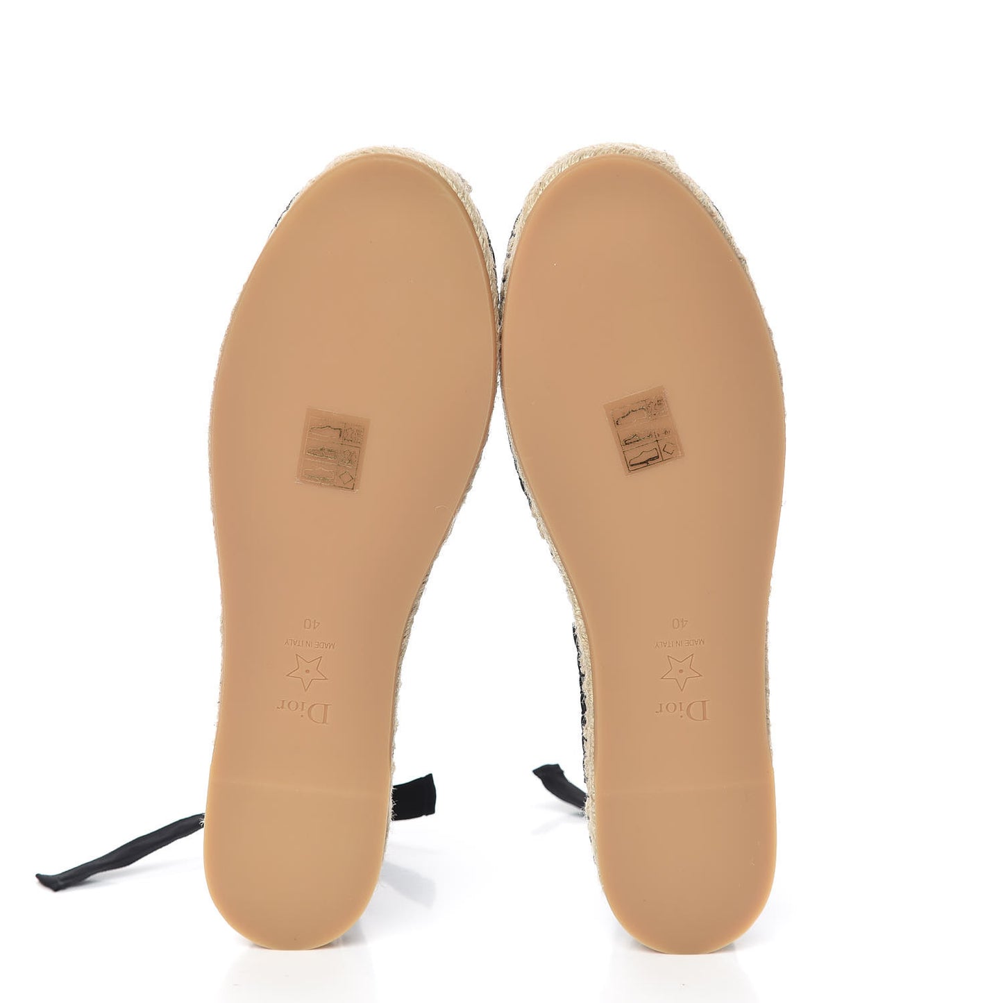 Calfskin Nicely-D Ankle Tie Espadrilles Flats 40 Black