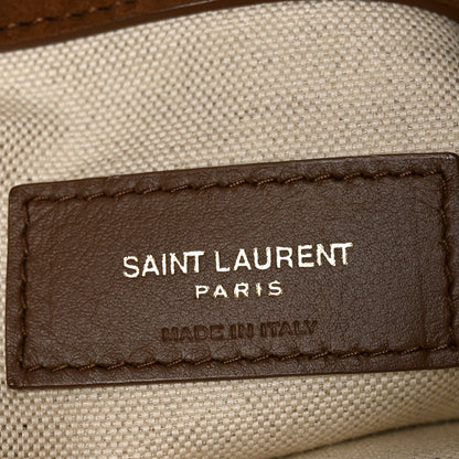Saint Laurent Suede Shearling Patchwork Monogram Giant Jamie Brown Beige 5 of 9