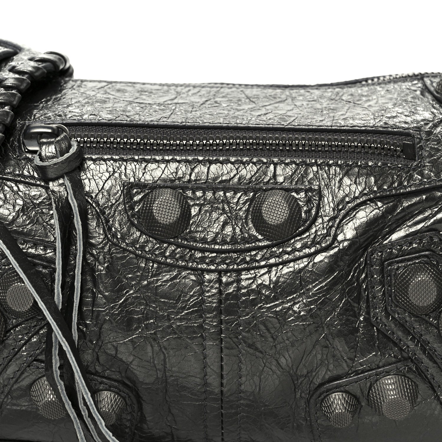 Balenciaga Agneau Arena Le Cagole Cylinder Bag Steel Grey 8 of 10