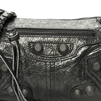 Balenciaga Agneau Arena Le Cagole Cylinder Bag Steel Grey 8 of 10