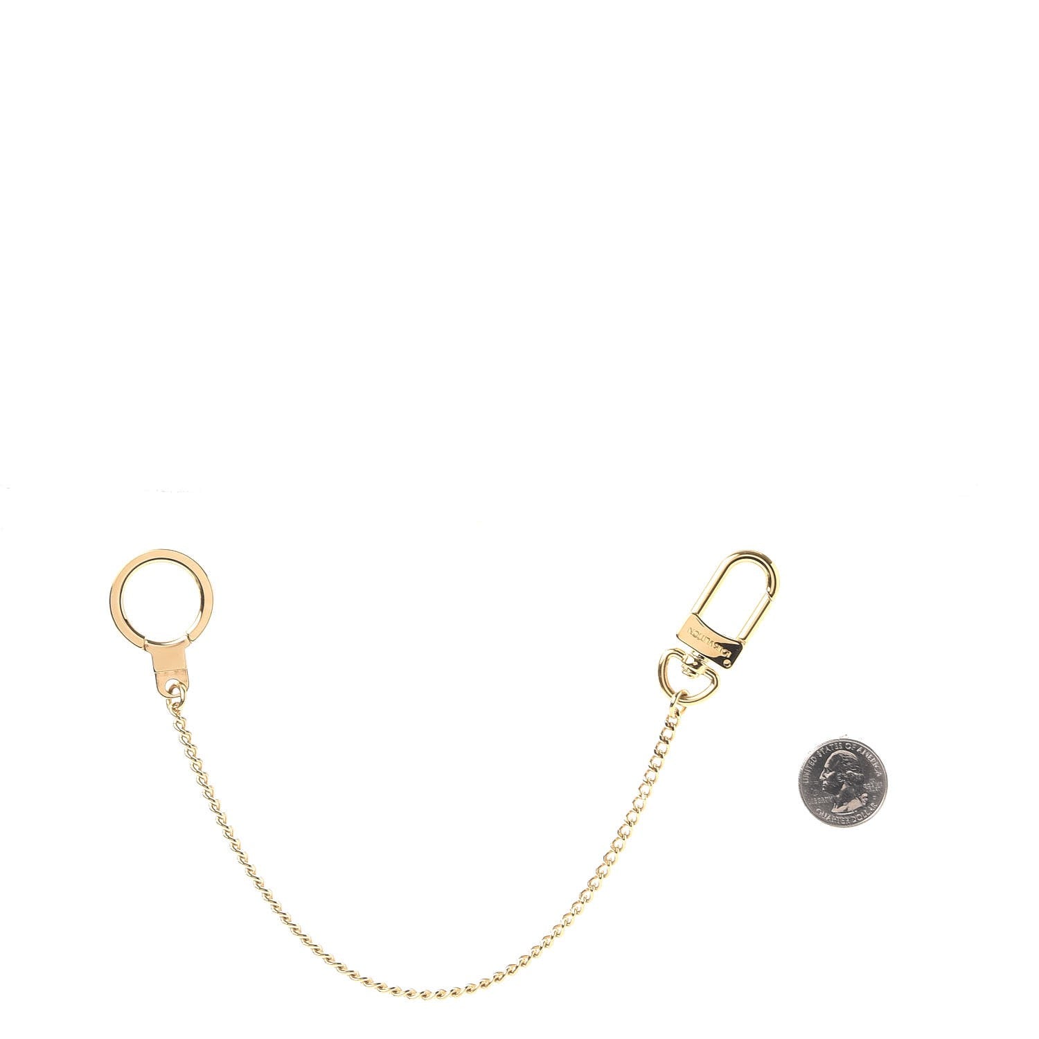 Louis Vuitton Metal Pochette Extender Key Ring Chain Gold 2 of 4