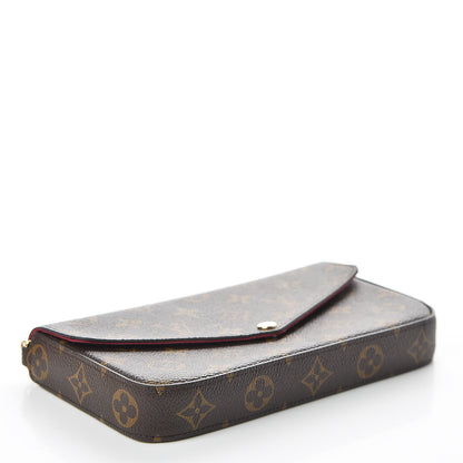 Louis Vuitton Monogram Pochette Felicie Chain Wallet Fuchsia 3 of 11