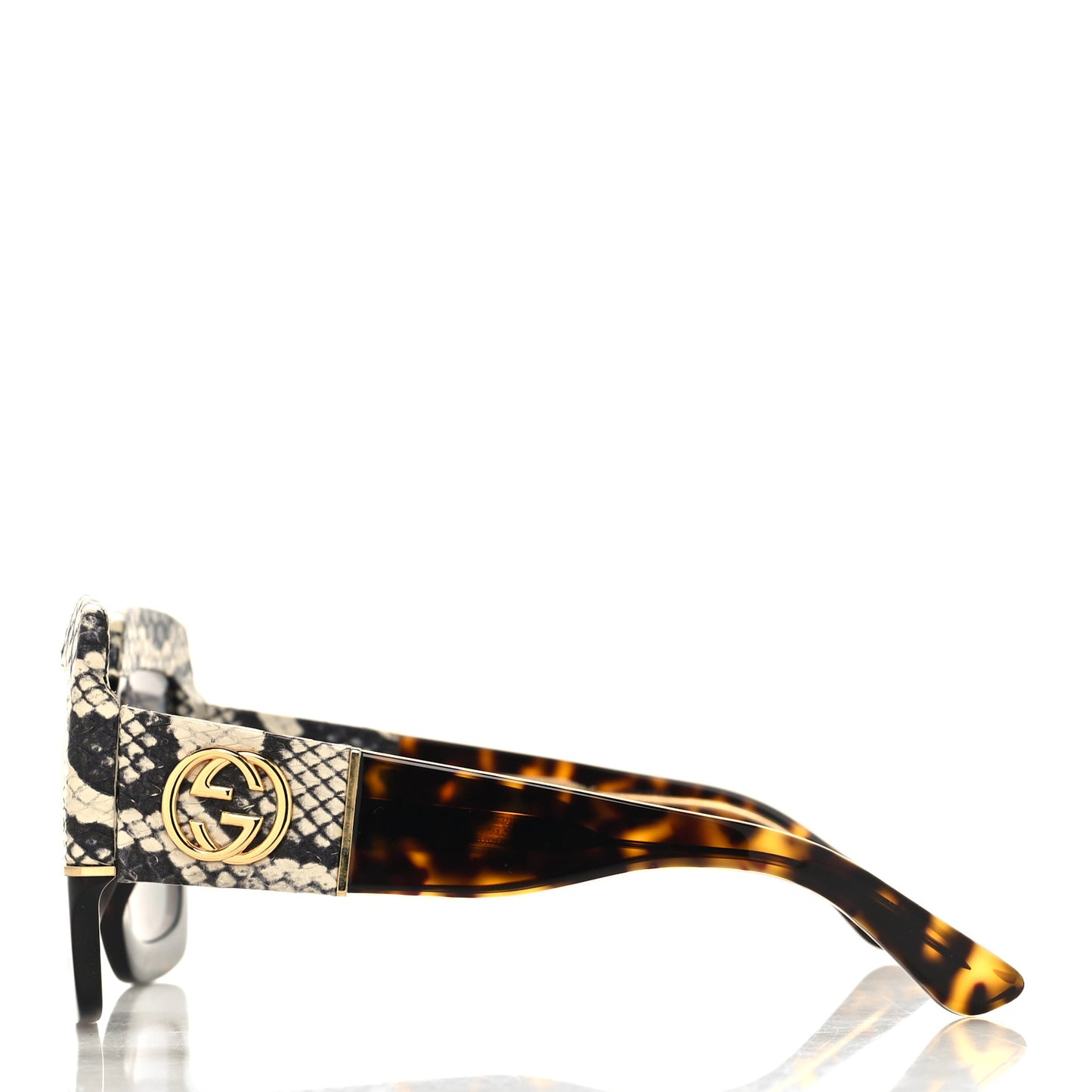 Snakeskin Acetate Square Sunglasses GG0484S Havana