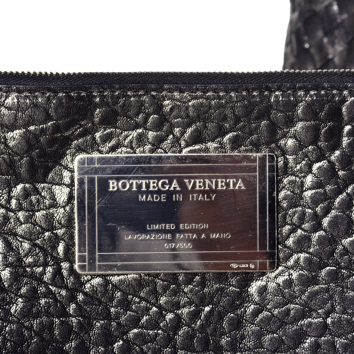 Metallic Nappa Intrecciato Medium Moon Cabat