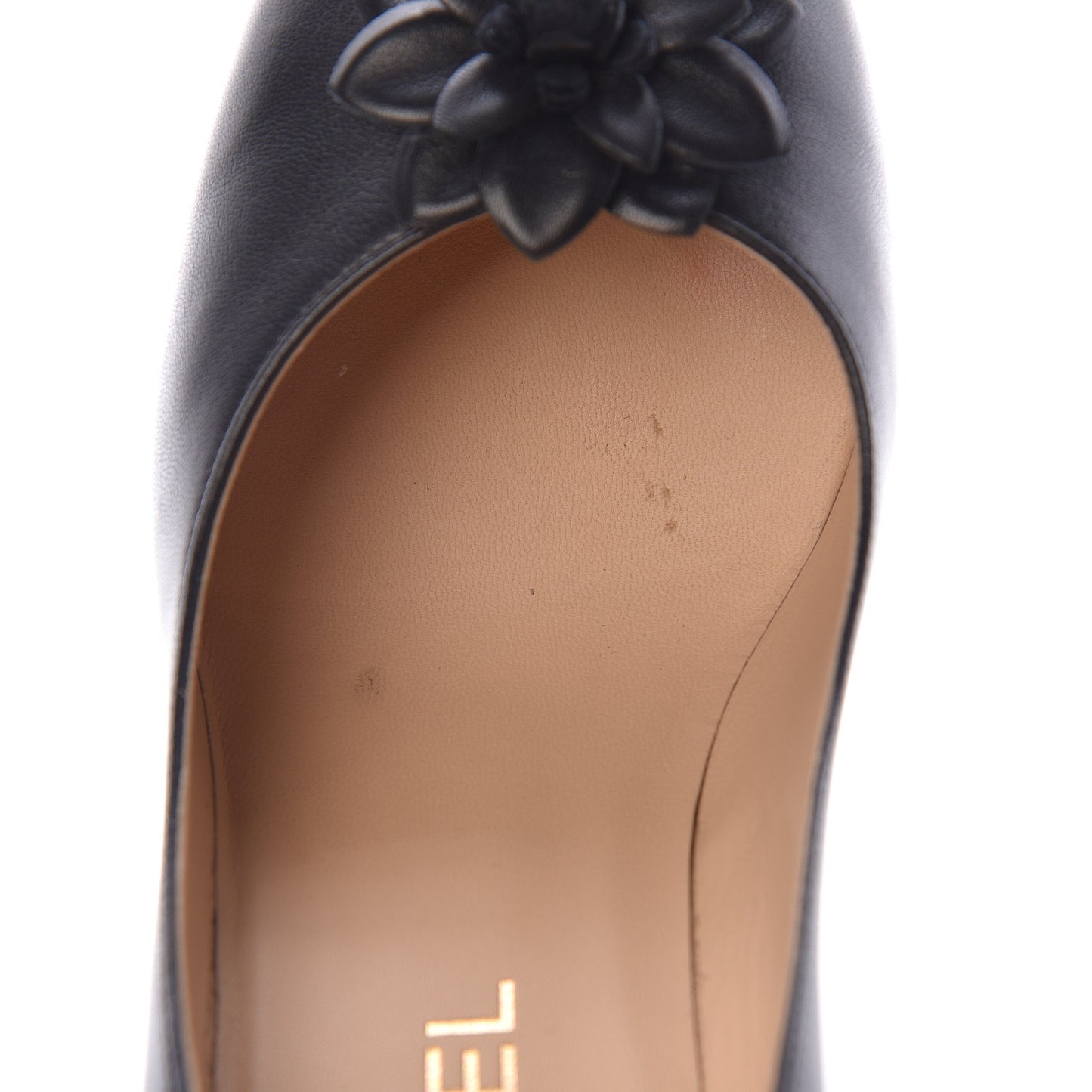 Lambskin Camellia Pumps 38.5 Black