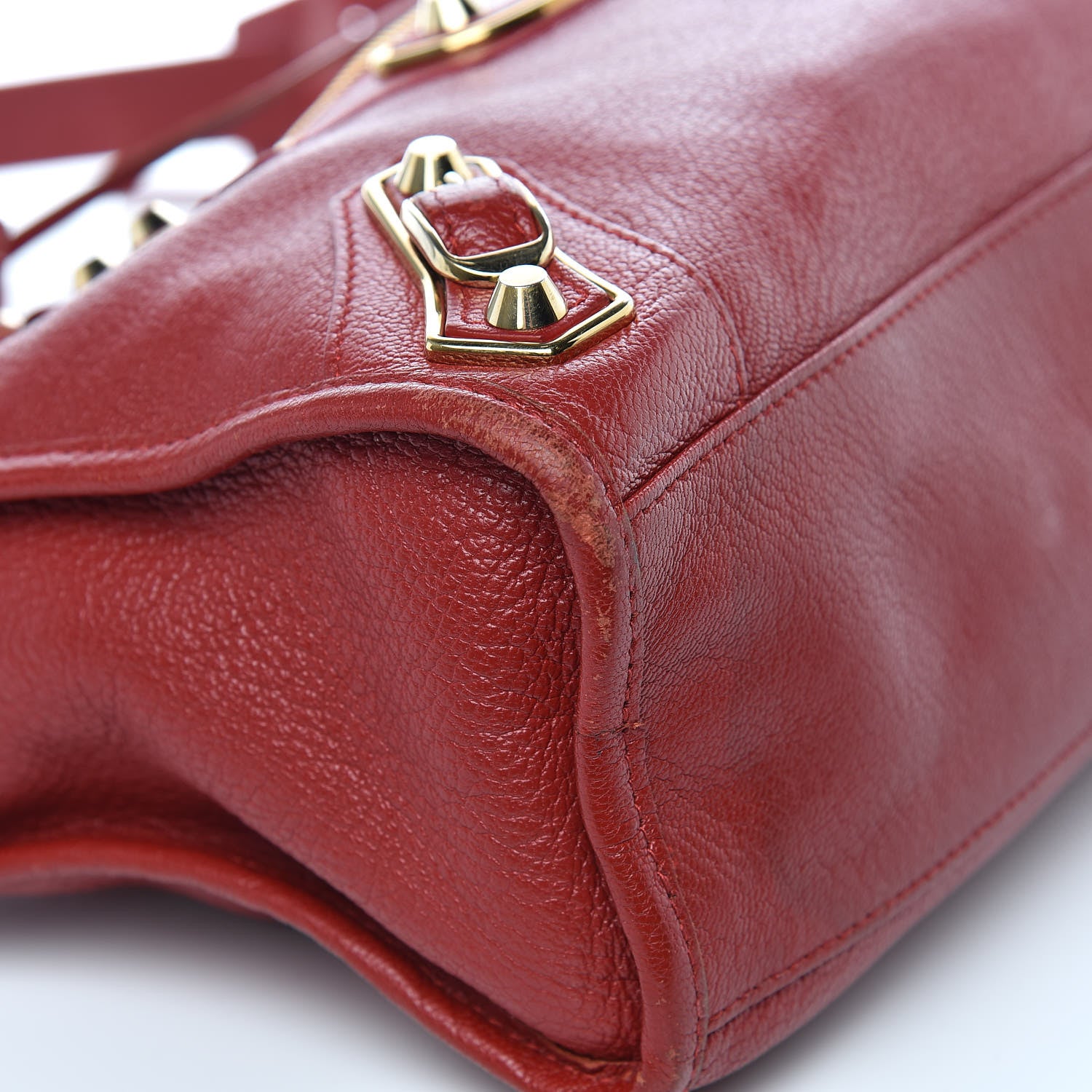 Balenciaga Chevre Gold Metallic Edge Hardware S City Rouge Groseille 12 of 17