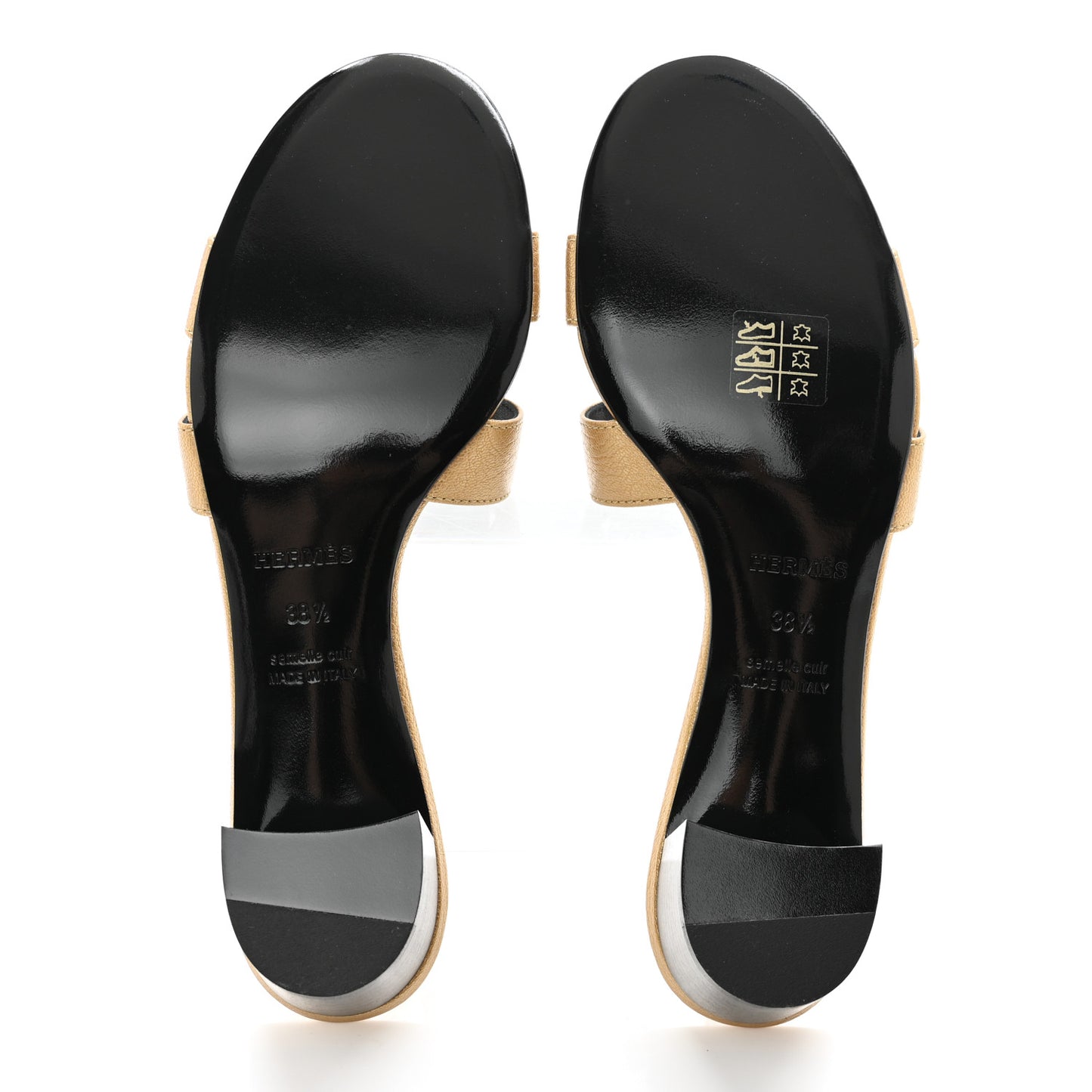Metallic Goatskin Oasis Sandals 38.5 Dore