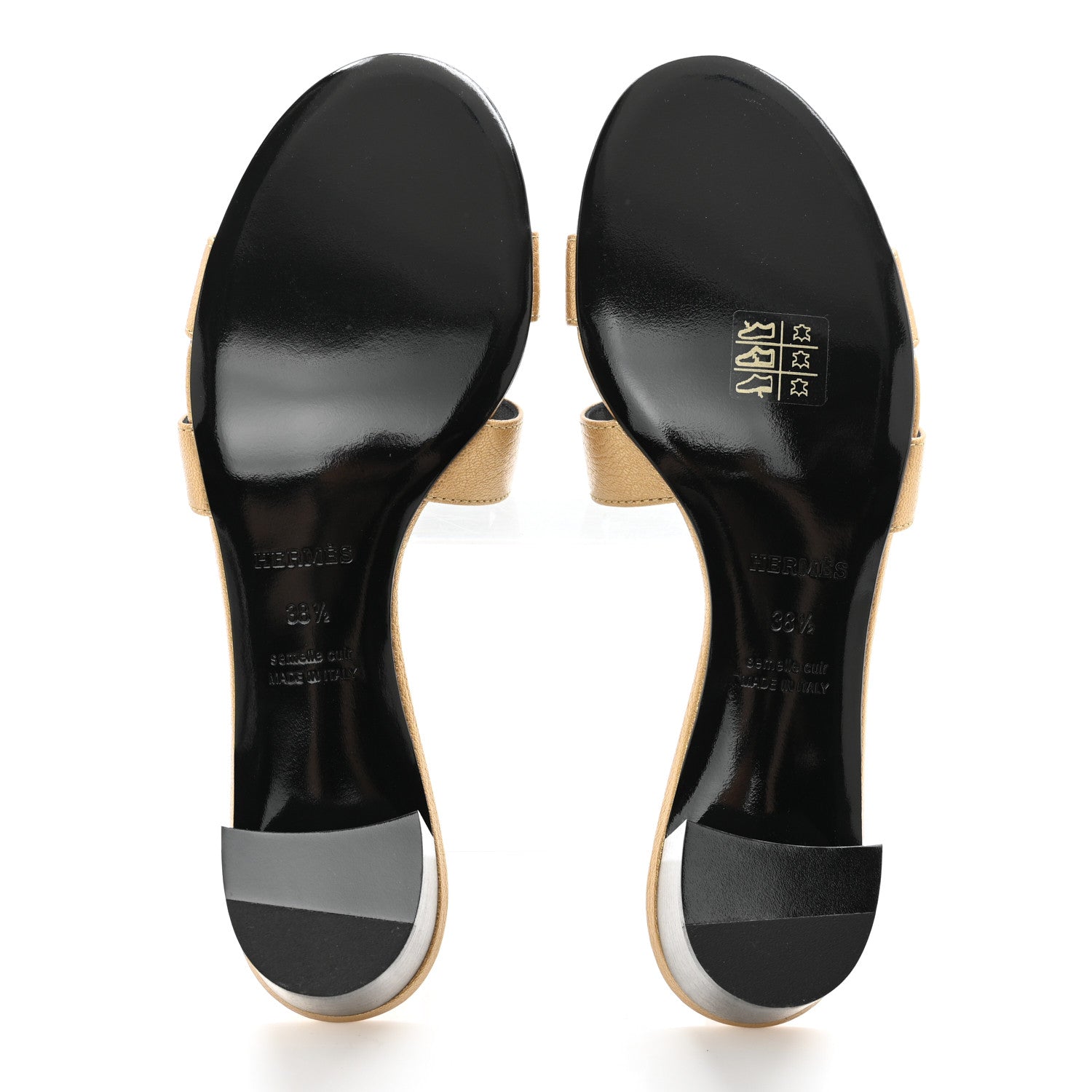 Hermes Metallic Goatskin Oasis Sandals 38.5 Dore 5 of 9