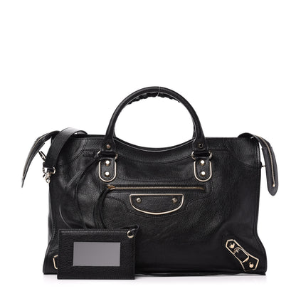 Balenciaga Chevre Gold Metallic Edge Hardware City Black 1 of 13