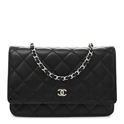 Chanel Lambskin Quilted Wallet On Chain WOC Black 1 of 11