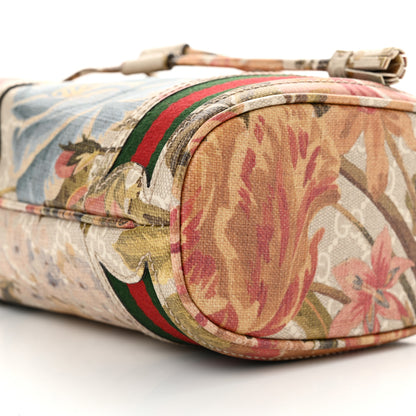 Gucci GG Supreme Monogram Water Flora Web Mini Ophidia Bucket Bag White Multicolor 9 of 10