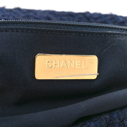 Chanel Tweed Quilted Maxi Chanel 19 Flap Navy 6 of 9