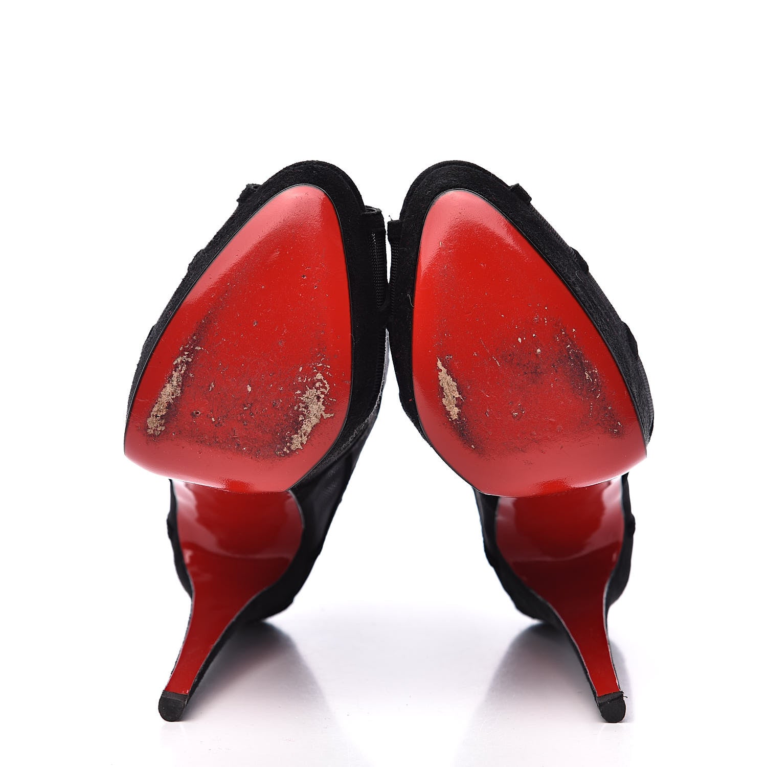 Christian Louboutin Suede Mesh Altarakna 150 Peep Toe Platform Booties 36.5 Black 5 of 8