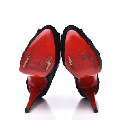 Christian Louboutin Suede Mesh Altarakna 150 Peep Toe Platform Booties 36.5 Black 5 of 8