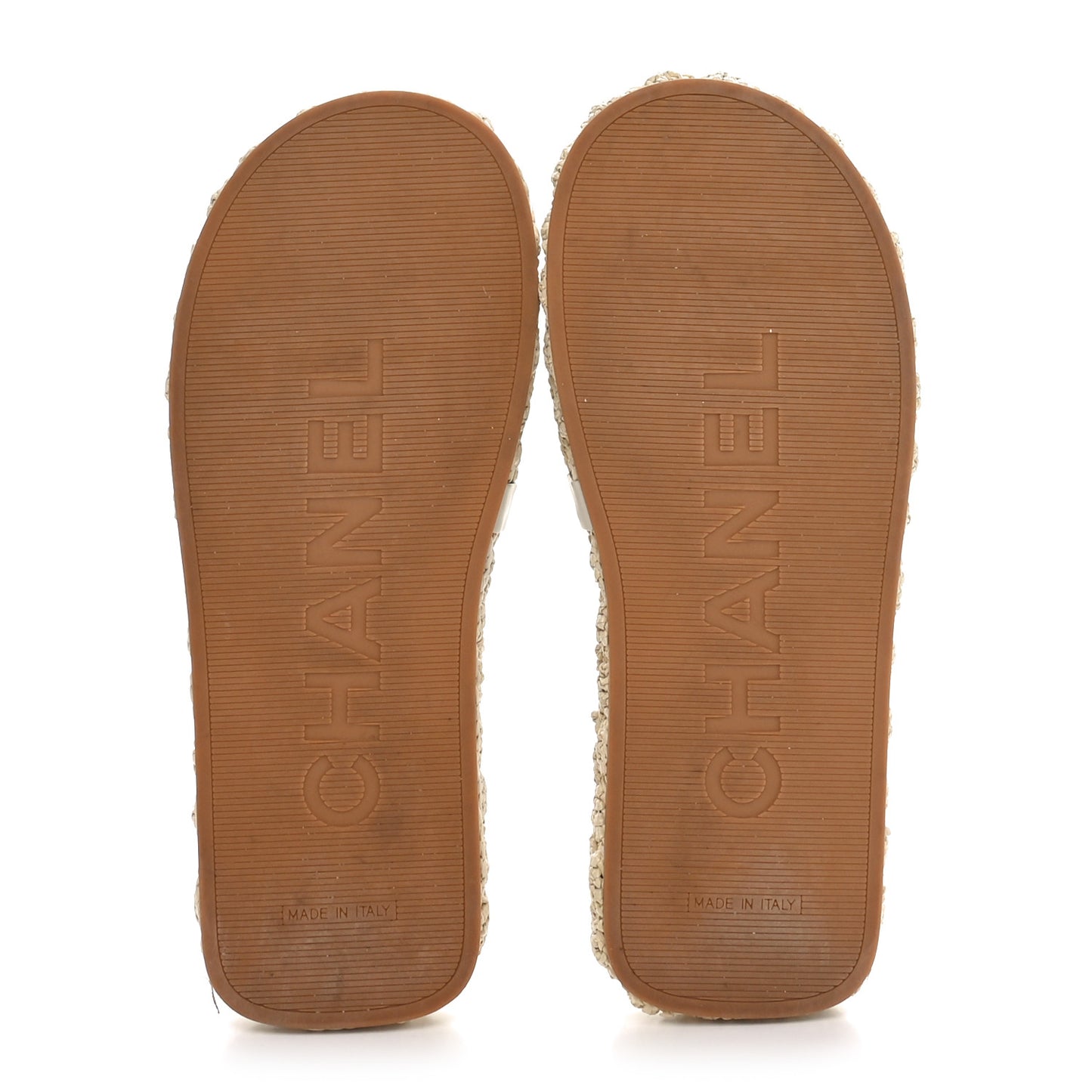 Raffia CC Espadrille Slip On Sandals 37 Beige