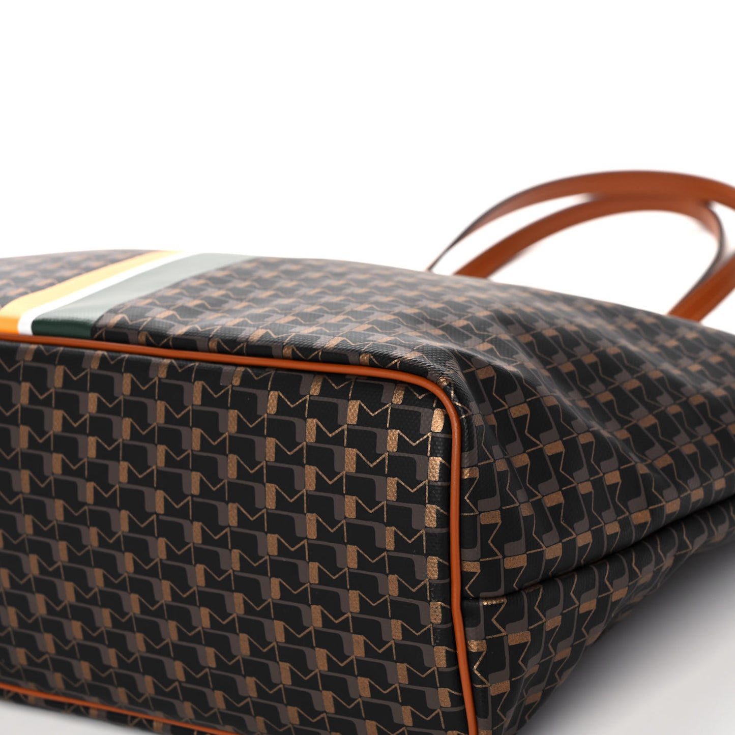 Grained Calfskin Canvas 1920 Oh! Tote Ruban MM Carbon Bronze Cognac