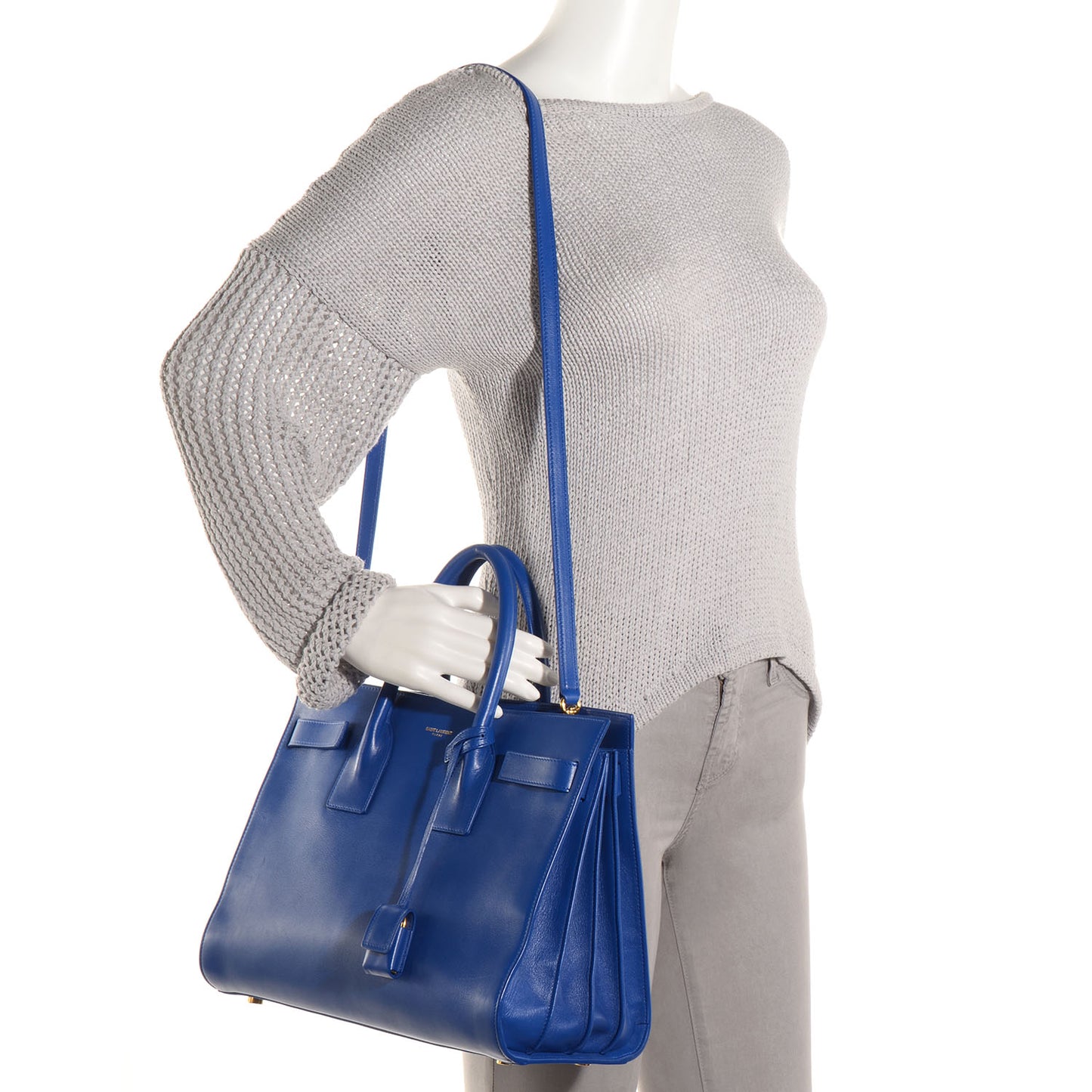 Leather Small Sac de Jour Royal Blue