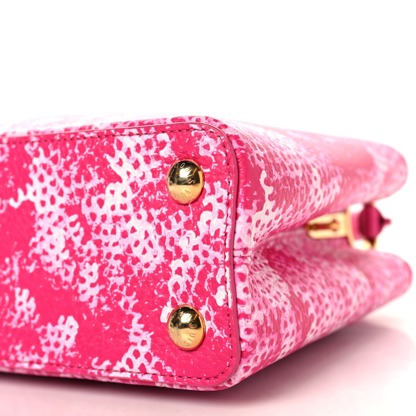 LV X YK Taurillon Infinity Net Capucines BB Fuchsia