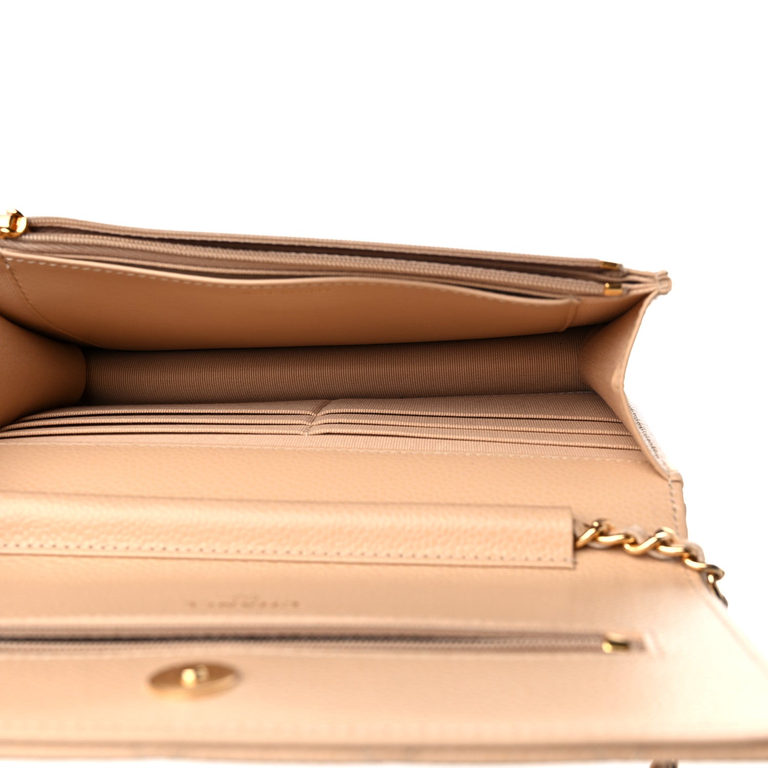 Chanel Caviar Quilted Wallet On Chain WOC Beige 4 of 9
