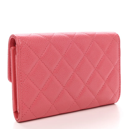 Chanel Caviar Quilted Medium Flap Wallet Dark Pink 3 of 10