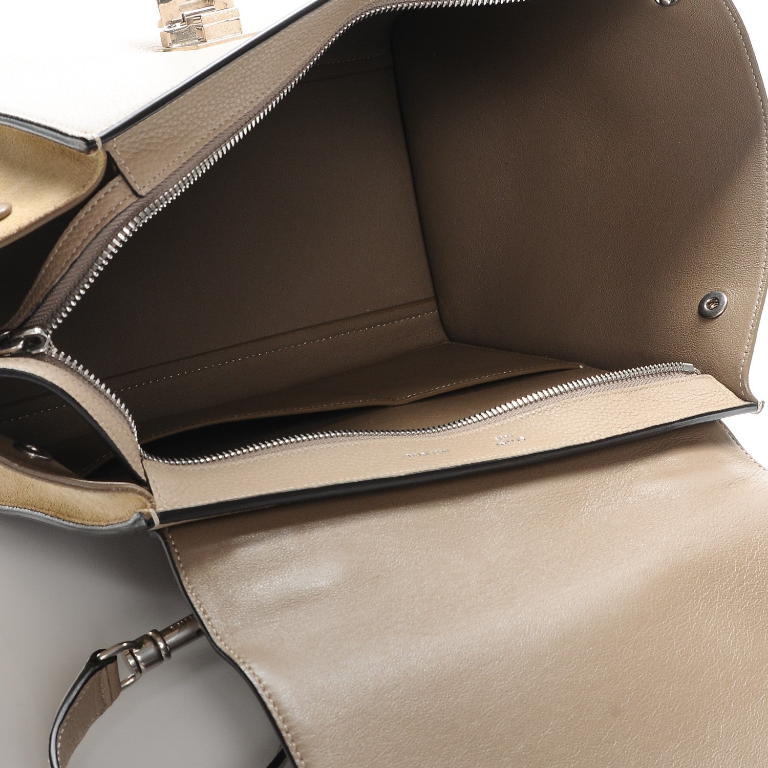 Celine Drummed Calfskin Suede Small Trapeze Dune 6 of 7