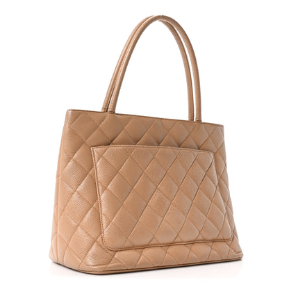 Chanel Caviar Quilted Medallion Tote Beige 3 of 10