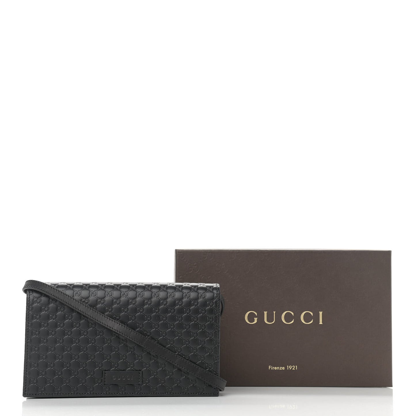Microguccissima Crossbody Wallet Black