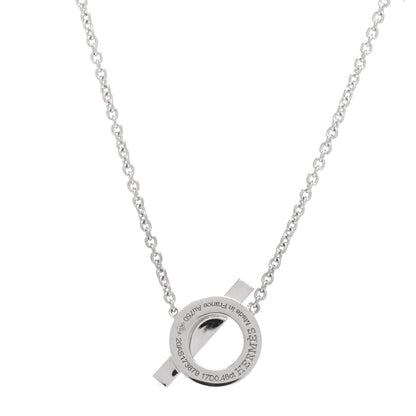 Hermes 18K White Gold Diamond Finesse Pendant Necklace 5 of 6
