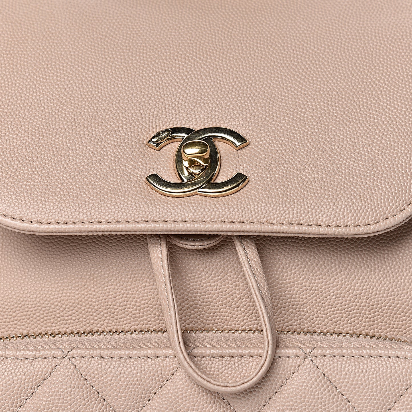 Caviar Quilted Business Affinity Backpack Beige