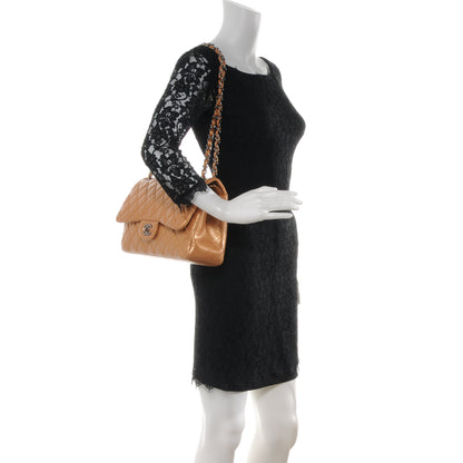 Chanel Metallic Caviar Quilted Jumbo Double Flap Copper 2 of 7