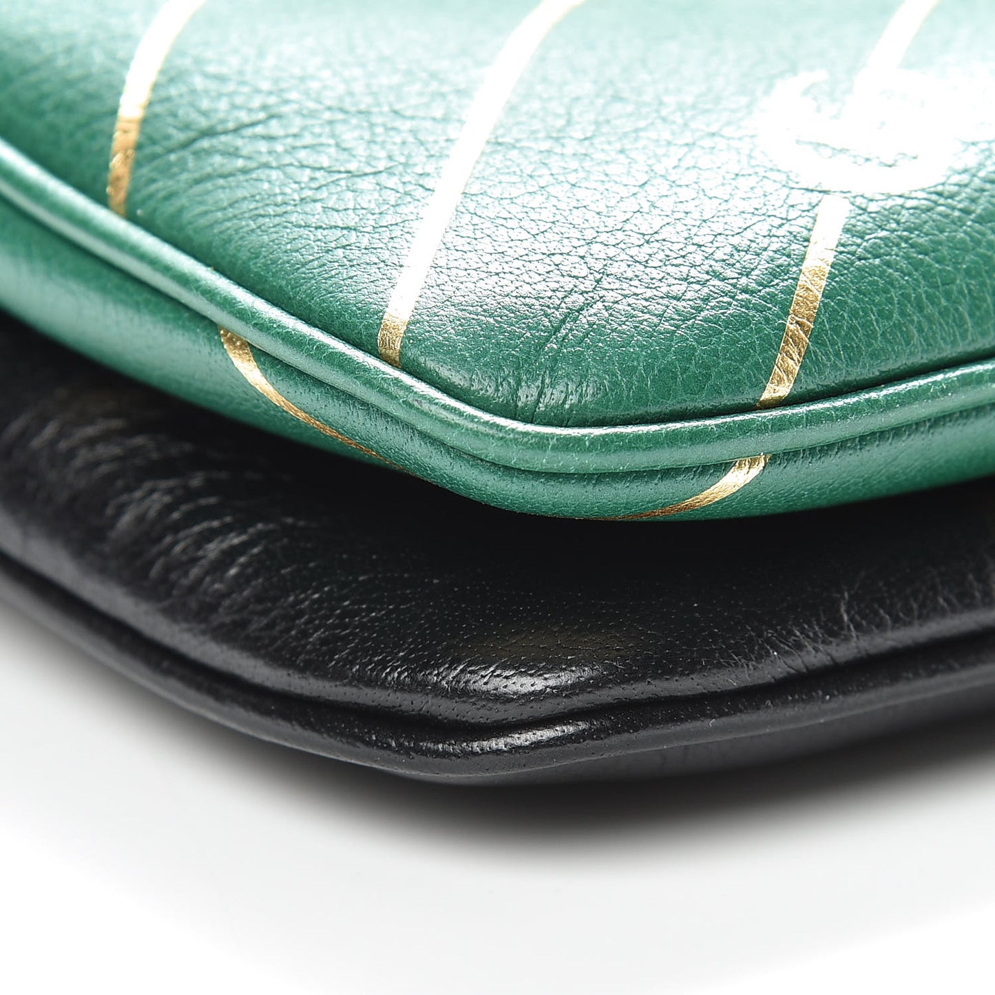 Calfskin Diagonal GG Medium Thiara Double Envelope Shoulder Bag Emerald Green Black