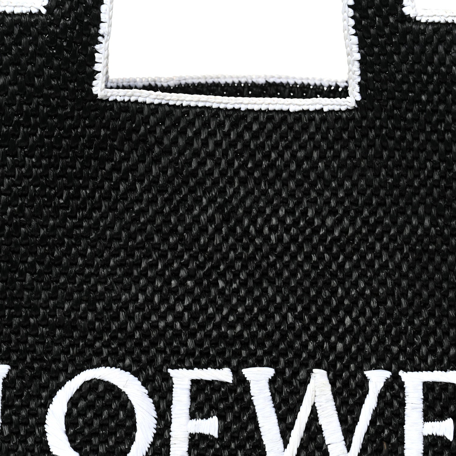 Loewe Raffia Large Paula's Ibiza Logo Tote Black White 7 of 9