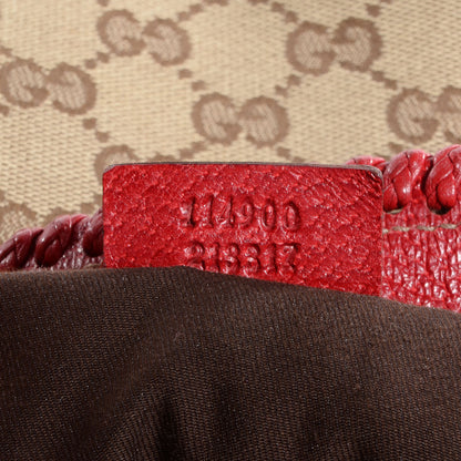 Gucci Monogram Large Horsebit Chain Hobo Red 7 of 7