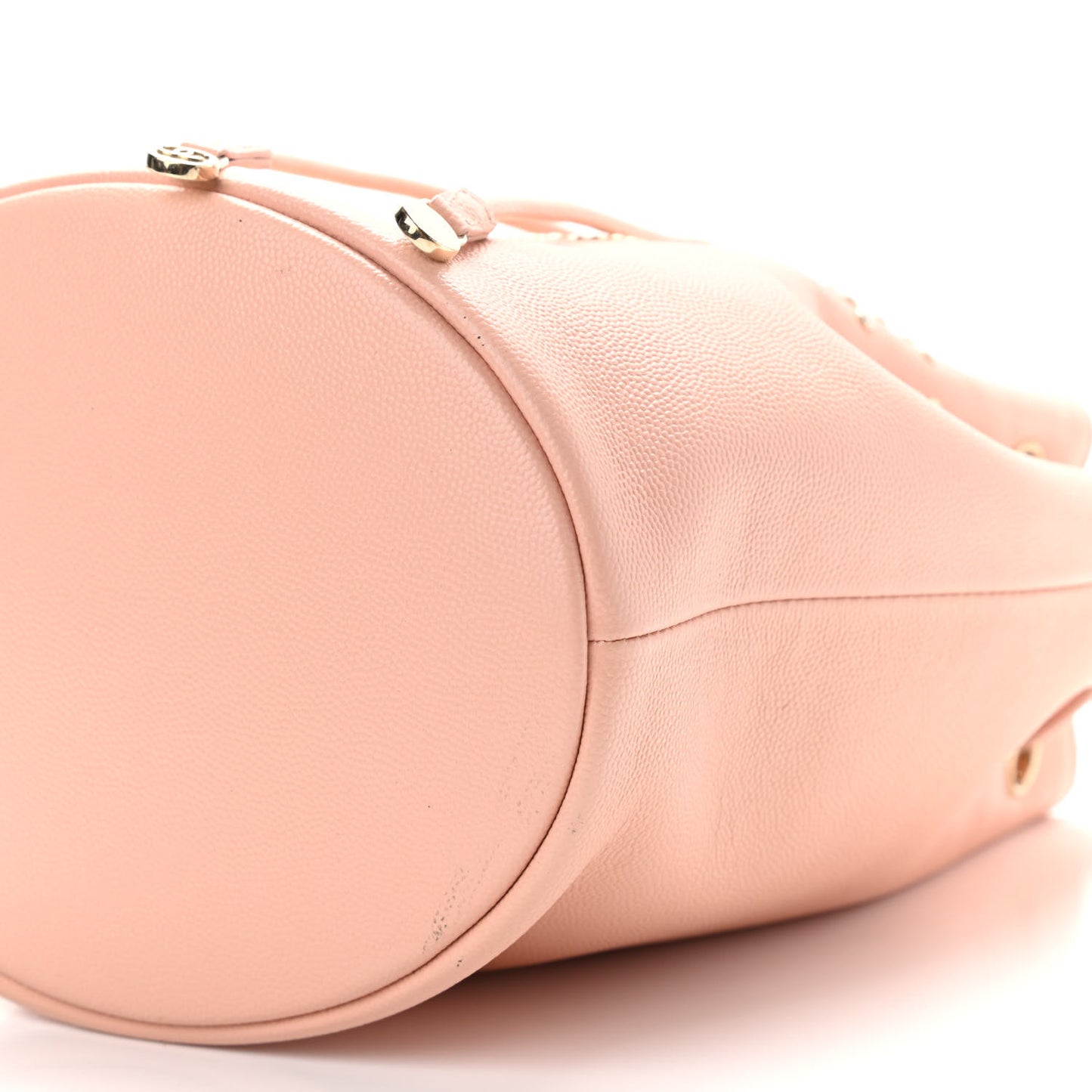Caviar Deauville Drawstring Bucket Bag Light Pink